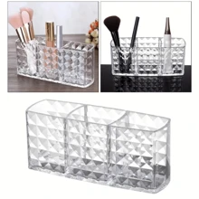 SHEIN X Milania 1pc 3-Compartment Makeup Brush Storage Box
