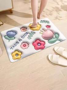 Tapete piso antideslizante con vista 3d suave alfombra absorbente antiderrapante para entrada y baño 60x40 cm - Multicolor - Ver 3