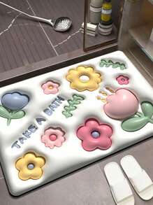 Tapete piso antideslizante con vista 3d suave alfombra absorbente antiderrapante para entrada y baño 60x40 cm - Multicolor - Ver 2