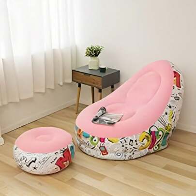 Sillón Puff Inflable + Reposa Pies