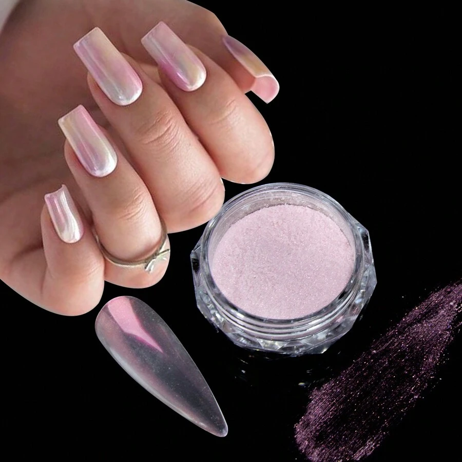 1盒聖誕指甲藝術顏料,包括珍珠、極光、鉻、全息鏡面效果,適合指甲藝術diy裝飾,是女孩子的最佳禮物