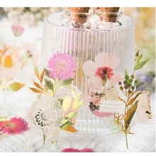 30張 '乾花標本製作' 系列乾花diy拼貼手帳,'祝你有美好的一天' Diy裝飾材料包,適合作為假期禮物 - 黃色 - 查看 3