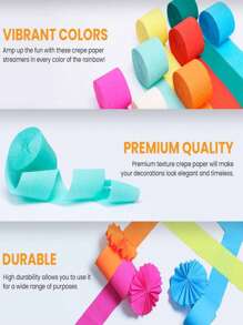 3/5/12/1入組4.5CM*25M緞帶薄紙花邊穗帶，適用於單位/批發/生日/結婚/聖誕/派對裝飾背景裝飾花環掛飾牆面裝飾DIY手工摺紙活動 - 橘色 - 查看 8