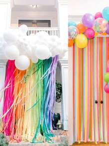 3/5/12/1入組4.5CM*25M緞帶薄紙花邊穗帶，適用於單位/批發/生日/結婚/聖誕/派對裝飾背景裝飾花環掛飾牆面裝飾DIY手工摺紙活動 - 橘色 - 查看 7