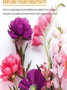 3/5/12/1入組4.5CM*25M緞帶薄紙花邊穗帶，適用於單位/批發/生日/結婚/聖誕/派對裝飾背景裝飾花環掛飾牆面裝飾DIY手工摺紙活動 - 橘色 - 查看 9