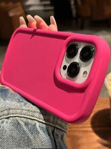 Silicone Phone Case Apple Minimalist Matte Leopard Print Shockproof Phone Case, Compatible With Iphone 16 ProMax/16/16 Pro/16 Plus/15/15 ProMax/15 Pro/15 Plus/11/12/13/14 ProMax/XS/XR/11 Pro/11 ProMax/12 Pro/12 ProMax/13 Pro/13 ProMax/14 Pro/14 ProMax/14 Plus, Creative Design - Hot Pink - View 2