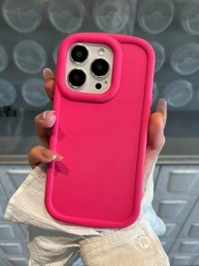 Silicone Phone Case Apple Minimalist Matte Leopard Print Shockproof Phone Case, Compatible With Iphone 16 ProMax/16/16 Pro/16 Plus/15/15 ProMax/15 Pro/15 Plus/11/12/13/14 ProMax/XS/XR/11 Pro/11 ProMax/12 Pro/12 ProMax/13 Pro/13 ProMax/14 Pro/14 ProMax/14 Plus, Creative Design - Hot Pink - View 3