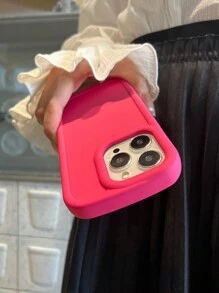 Silicone Phone Case Apple Minimalist Matte Leopard Print Shockproof Phone Case, Compatible With Iphone 16 ProMax/16/16 Pro/16 Plus/15/15 ProMax/15 Pro/15 Plus/11/12/13/14 ProMax/XS/XR/11 Pro/11 ProMax/12 Pro/12 ProMax/13 Pro/13 ProMax/14 Pro/14 ProMax/14 Plus, Creative Design - Hot Pink - View 5