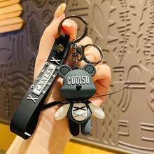 1入組綁帶泰迪熊鑰匙扣,高端風格,男女適用,適用於背包裝飾、汽車鑰匙扣、玩具人物 - 藍色 - 查看 8