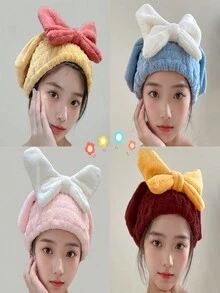 1pc Cute Women's Bath Towel, Shower Dress, Quick Drying Hair Cap, Bathrobe, Bow Knot Hair Towel, And Sling Sleep Dress - Dusty Blue - View 6