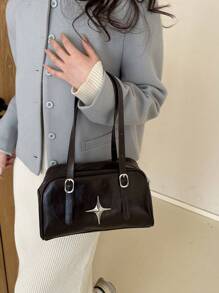 復古油蠟皮革手提肩袋,擁有大容量,適合職業女性,新時尚設計 - 銅色 - 查看 4