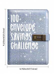 1pc 100 Envelopes Money Saving Challenge Budget Binder Binder Organizer 52 Week Money Saving Challenge Binder Cash Envelopes For Budgeting With Combination Lock Envelope Challenge Binder Cash Planner Back To School - Pink - View 3