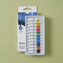 水彩畫顏料套裝,12色x 6ml,可水洗,適用於學生、兒童、藝術家、繪畫繪圖工具和用品 - 彩色 - 查看 5