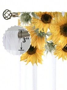 1張新的現代極簡花卉裝飾帶袋透光窗簾板,適用於家居 - 彩色 - 查看 4