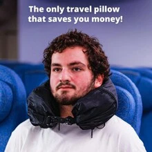 1 件旅行頸枕帶衣服,三合一頸旅行枕,避免額外行李費用,旅行必需品 - 黑色 - 查看 3