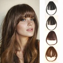 深棕色合成假髮,帶頭帶、空氣瀏海,短直髮型,日常穿著適合宴會和派對 - 棕色 - 查看 2