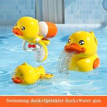 8pcs Brighten Up Bath Time With These Adorable  Yellow Duck Swimming Toys - Perfect For Kids' Baths And Swimming Pools! - Yellow - View 6
