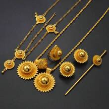 1Set Round  Traditional Wedding Jewelry Sets For Bride Woman Girls Eritrean Habesha African Party Accessories