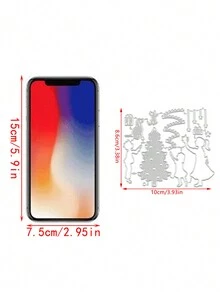 1 套家庭裝飾聖誕樹貓狗切割模具剪貼簿卡片相簿製作 Diy 工藝品模板用品卡製作剪貼簿 Diy 卡片相冊工藝裝飾品 - 銀色 - 查看 6