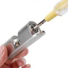 1個鋁合金門紮,無需鑽孔門套,臥室浴室門挡 - 銀色 - 查看 3