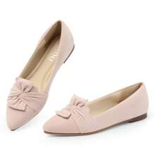 Women's Flats Dressy Pointed Toe Comfortable Bowknot Ballet Flats Shoes - Màu be - Xem 2