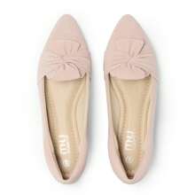 Women's Flats Dressy Pointed Toe Comfortable Bowknot Ballet Flats Shoes - Màu be - Xem 5
