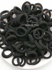 30pcs/M Black Seamless High Elasticity Hair Band Hair Ties, No Damage Hair, Suitable For Daily Use Casual,Hair Accessories,Ponytail ,Hair Rope, Hair Bobbles ,Gym Sport Outfit