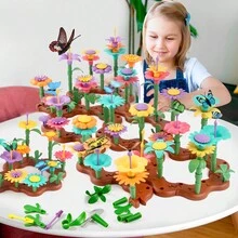 一套兒童diy塑料積木,花園主題創意馬賽克套裝,激發男女孩子們的想像力和創造力 - 144pcs - 查看 4