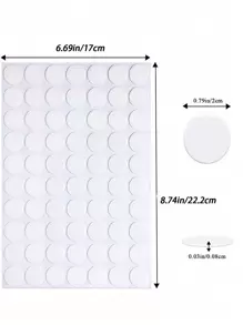 1pc 2cm Diameter Transparent Acrylic Double-Sided Adhesive, 70pcs/Pack