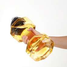 1只水注塑料啞鈴壺,適用於戶外健身,可調整大小,容量為2200毫升 - 黑色 - 查看 4