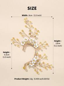 1pc Bridal Earring With Classic European & American Garden Wedding Theme, Unique Style, Exquisite Flower Element Design - Gold - View 6