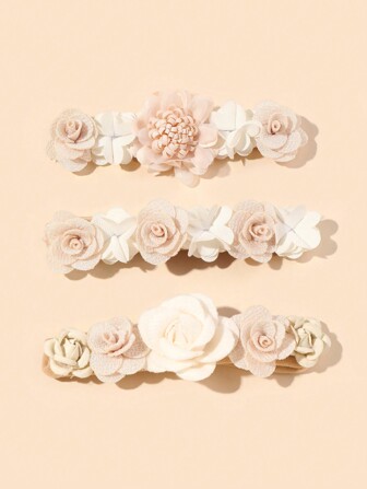 3pcs Baby Headbands With Flowers, For Wedding, Party & Festivals Decoration, Soft & Elastic Without Hurting Skin Love Valentine