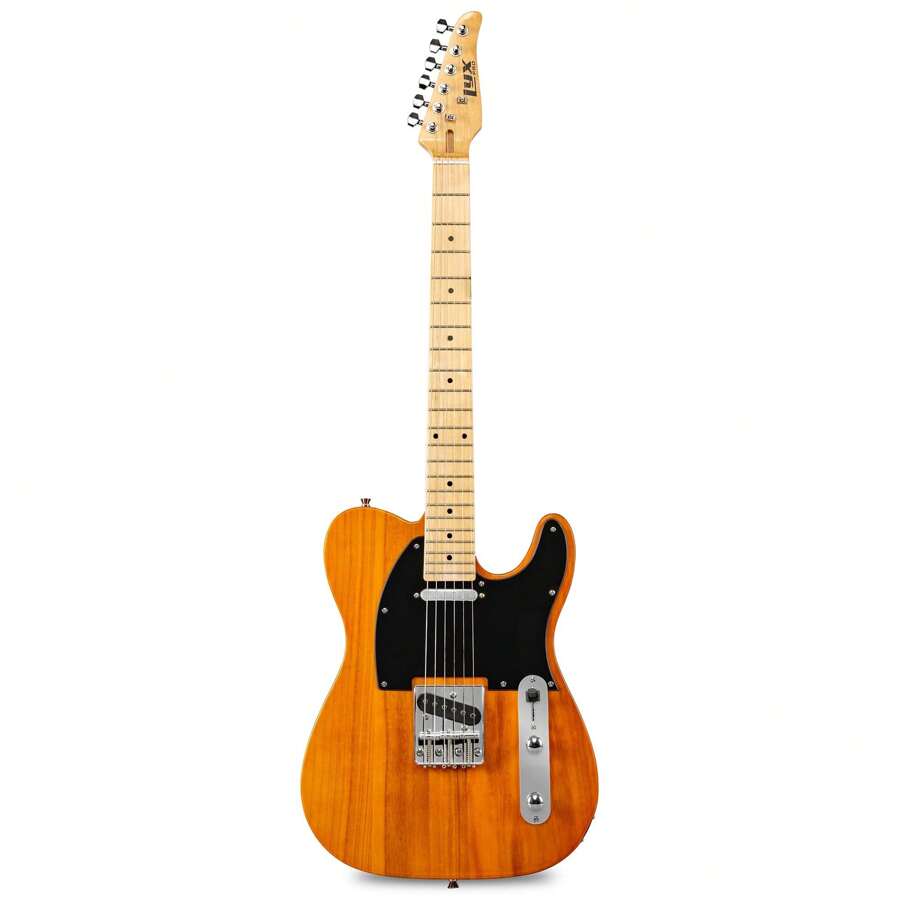 LyxPro 39" Telecaster Solid Body Guitar Electric Guitar TL Series, Full-Size Paulownia Wood Body, 3-Ply Pickguard, C-Shape Neck, Ashtray Bridge, Quality Gear Tuners, 3-Way Switch & Volume/Tone Controls, 2 Picks Included - 桃花心木 - 查看 1