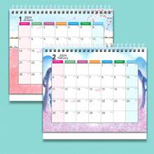 2024年創意桌曆,美國節假日桌曆 - 粉色 - 查看 2