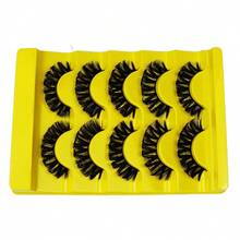 5 3D Da chồn nhân táo Lông mi Nga Dải Dd Cuộn tròn Lông mi giả lông tơ Dung tích Nối mi Trang điểm - màu đen - Xem 5