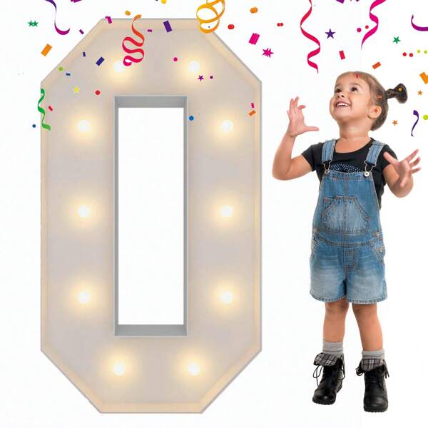 3FT Marquee Light Up Numbers Letters, Mosaic Numbers For Balloons, Giant Mosaic Balloon Number 0-9, Big Light Up Numbers For Birthday, Anniversary, Wedding Party Decorations