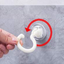 1pc 360 Degree Rotating Adhesive Hook For Ceiling, Wall, Door, Key, Hat, Clothes Hanging Without Nails And Trace Indoor Use - Multicolor - View 7