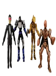 SKIBIDI TOILET MAQUETA 4 PIEZAS TITAN TALADRO, TITAN RELOJ SKIBIDI JEFE Y TITAN ROBOT - Multicolor - Ver 3