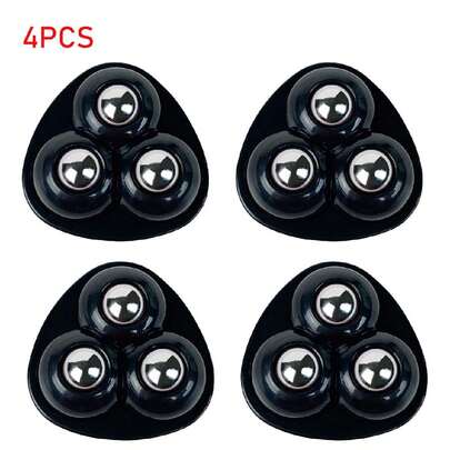 4pcs Self-Adhesive 360° Swivel Casters With Triple Ball Bearings, Silent & Wear-Resistant, Bearing The Weight Of Household Items Without Drilling, Small & Convenient