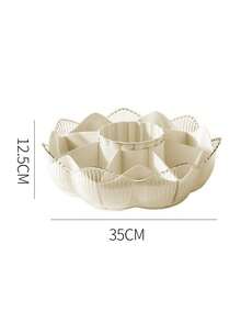 Một miếng Xoay Lẩu Bên Cái đĩa Hình-hoa sen Lưu trữ Cái mâm Phòng khách Bàn làm việc Cà phê Bàn Bữa ăn nhẹ Hạt Cái mâm - Màu be - Xem 4