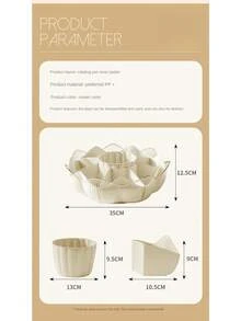 Một miếng Xoay Lẩu Bên Cái đĩa Hình-hoa sen Lưu trữ Cái mâm Phòng khách Bàn làm việc Cà phê Bàn Bữa ăn nhẹ Hạt Cái mâm - Màu be - Xem 9