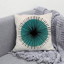 1pc Simple Geometric Line Pattern 45*45cm Polyester Living Room Bedroom Sofa Cushion Cover Digital Printing (Pillow Core Not Included) - Multicolor - View 4