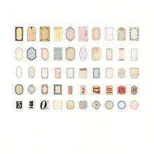 Diy手帳用品套裝,復古輕質紙張剪紙膠紙用於製作背景和場景 - 杏色 - 查看 8