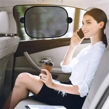 5 Pieces Car Curtain Set, Summer Mesh Sun Shield Car Window Blind Car Sun Shield For Cars, Black - Black - View 5