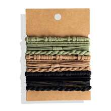 12入組女性波希米亞風格彈性髮圈和手帶,無損傷馬尾握持器,多用途髮圈和手鐲 - 彩色 - 查看 10