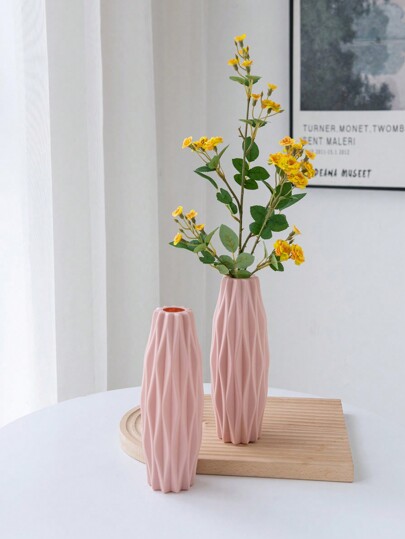 1PC Artificial Flowers Plastic Vase Wedding Room Home Hotel Event Flower Glass view 6