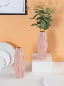 1PC Artificial Flowers Plastic Vase For Wedding Room Home Hotel Party Event Valentine's Day New Years Home Decor Room Decor Flower Vase Glass Vase - Pink - View 3