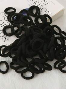 30pcs/M Black Seamless High Elasticity Hair Band Hair Ties, No Damage Hair, Suitable For Daily Use Casual,Hair Accessories,Ponytail ,Hair Rope, Hair Bobbles ,Gym Sport Outfit