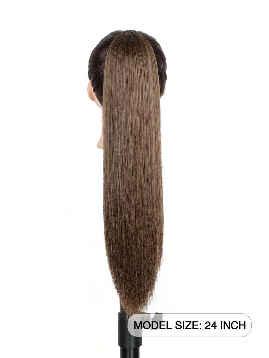 Volume Di Coda Di Cavallo A Clip Con Morsetto Di Tenuta, 61 Cm Di Lunghezza, Piega Diritta, Estensioni Chiare Di Coda Di Cavallo Per Le Donne, Estensioni Di Capelli Sintetici In Fibra Naturale Per L'uso Quotidiano Delle Donne