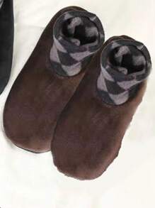 1 件加厚蓬鬆男士冬季高筒地襪 - 咖啡棕 - 查看 4